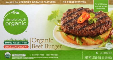 Simple Truth™ Grass Fed Organic Beef Burger 1 33 Lb Kroger