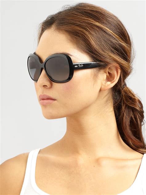 Ray Ban Synthetic Rb4098 Jackie Ohh Oversized Round Sunglasses In Black Lyst