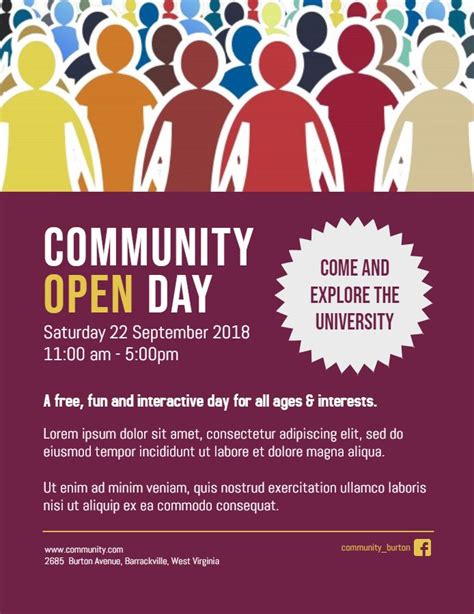 Community Open Day Event Posterflyer Template Event Flyer Templates Event Poster Template