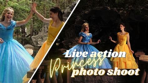 Live Action Disney Princess Photo Shoot Belle And Cinderella Youtube
