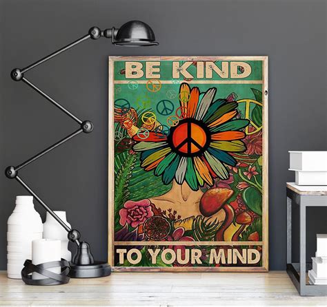 Be Kind To Your Mind Poster Hippie Wall Art Trippy Poster Etsy