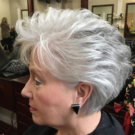 Short Gray Hairstyle For Older Women Haircut For Older Women Short