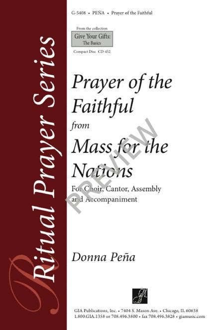Prayer Of The Faithful From Mass Of The Nations By Octavo Sheet