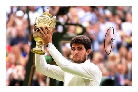 CARLOS ALCARAZ WIMBLEDON Tennis Champion Signed Autograph Photo Print