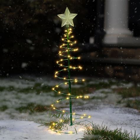 Solar Metal Led Christmas Tree Decoration String Lights Etsy Ireland