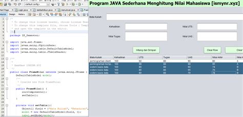 Program Java Gui Menghitung Nilai Mahasiswa Dengan Netbeans Coding