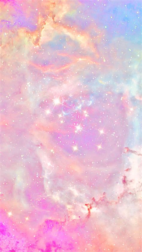 Rosa Rosa Galaxia De Oro Pastel Galaxy Wallpaper 1080x1920