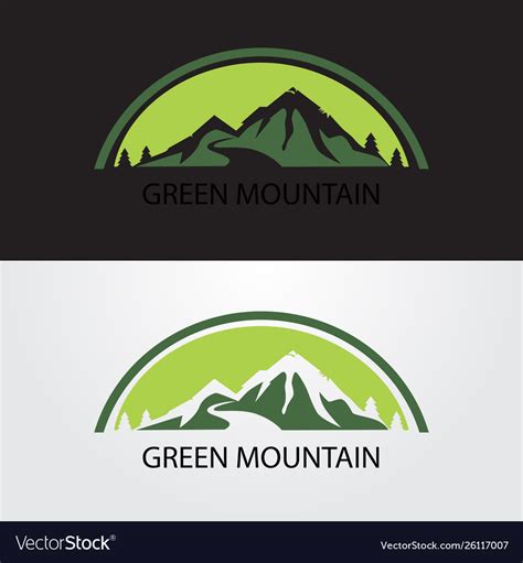 Green Mountain Logo Royalty Free Vector Image Vectorstock