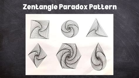 How To Draw Zentangle Paradox Pattern In Different Shapes Youtube
