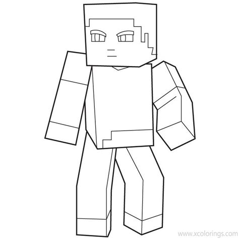 Minecraft Steve Coloring Pages With Unicorn