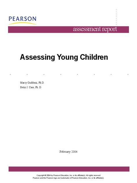 Assessing Young Children Assessment Report Pdf Educational