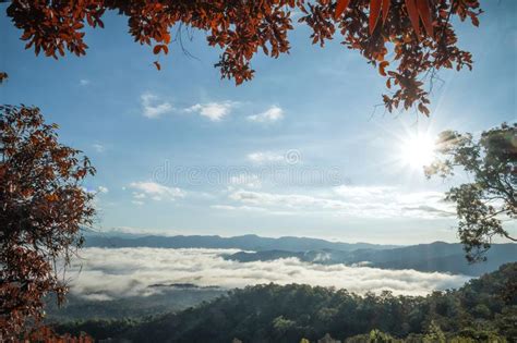 Landscape Of Morning Mist With Mountain Layer At Mae Yom National Park