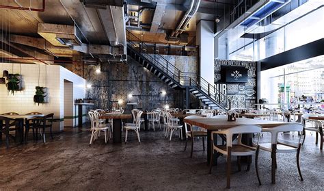 Loft Cafe Design On Behance Cafe Design Loft Cafe Bar Design Restaurant