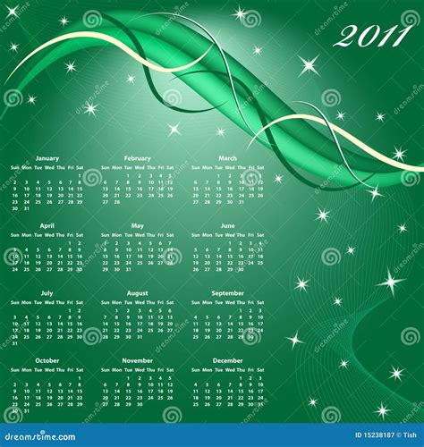 Calendario 2011 Anno Illustrazione Vettoriale Illustrazione Di Luglio