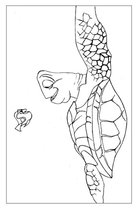 Kidsnfun Kleurplaat Finding Nemo Zeeschildpad
