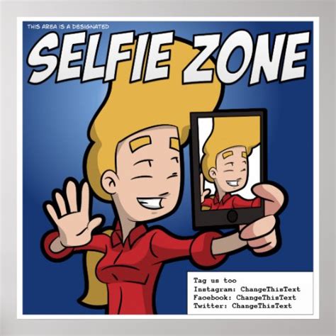 Selfie Zone Poster Customizable Zazzle