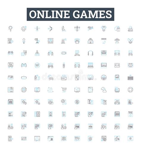 Online Games Vector Line Icons Set Online Games Multiplayer Gaming