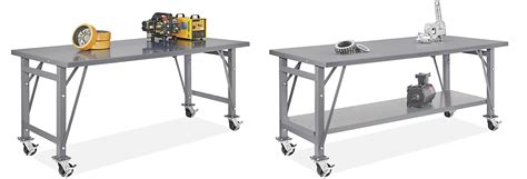 Rolling Steel Tables Mobile Steel Assembly Tables In Stock Uline
