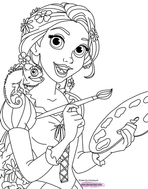 Tangled Rapunzel And Pascal Coloring Pages