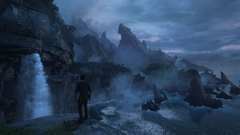 Uncharted 4 A Thiefs End Scenery Waterfall Playstation 4 Games