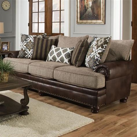 Albany 8647 Traditional Rolled Arm Sofa With Nailhead Trim A1
