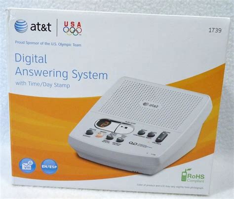 Atandt Digital Answering Machine 1739 Time Date Stamp Land Line New