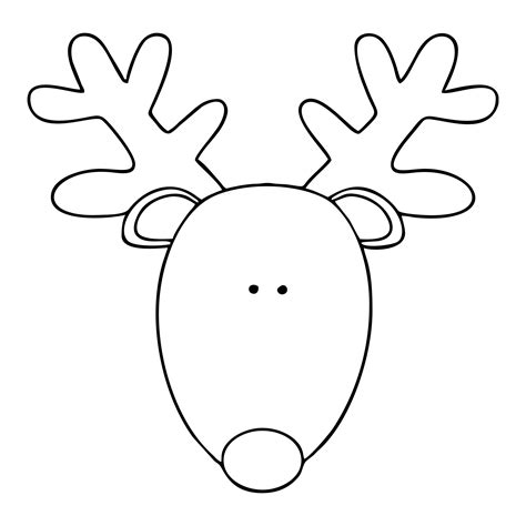 Printable Reindeer Head Pattern Reindeer Head Reindeer Printable
