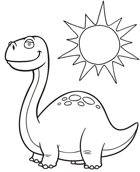 dinozaur-i-slonce-kolorowanka-dla-dzieci | Kolorowanki do druku E ...