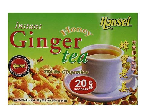 Honsei Instant Ginger Honey Tea 20 Count Tea
