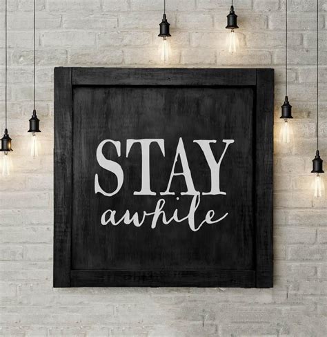 Stay Awhile Large Wall Sign The Painted Porch Co Farmhouse Wall