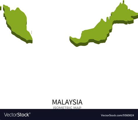 Isometric Map Malaysia Detailed Royalty Free Vector Image