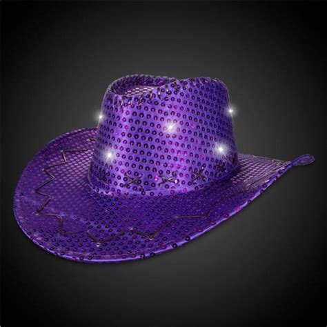 Led Purple Sequin Cowboy Hat Uk