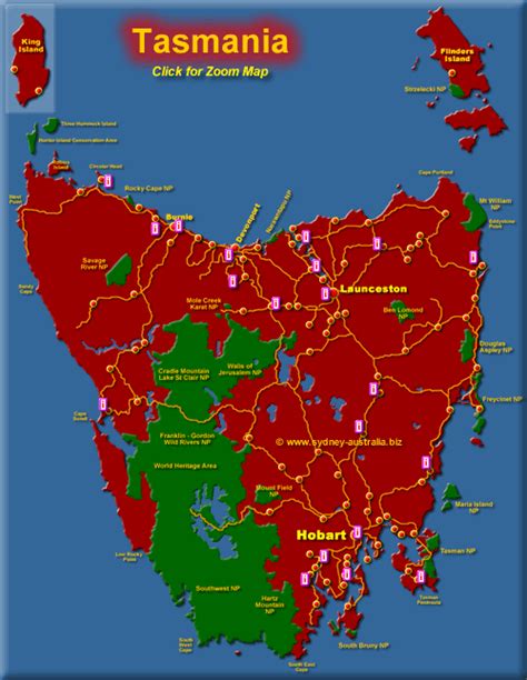 Tourist Maps Of Tasmania