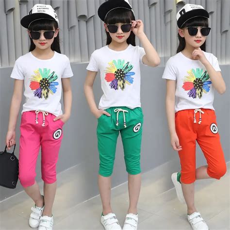 Baby Girls Clothing Sport Sets Summer Suits Children Girl Cotton Short