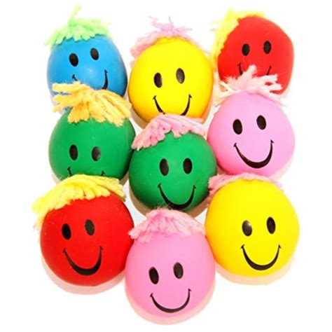 Dazzling Toys 24 Pack Stress Balls 2 Dozen 2 Inch Neon Smile Face