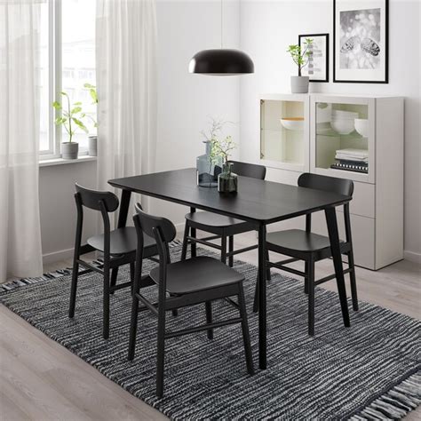 Ingatorp ingolf table and 4 chairs white 61 ikea dining. LISABO / RÖNNINGE Table and 4 chairs - black, black - IKEA