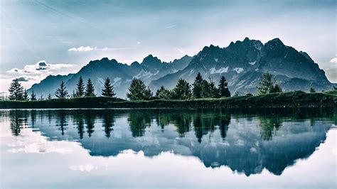 Fonds Décran Lac Montagnes Réflexion De Leau Paysage Naturel