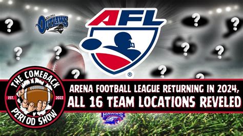 breaking news afl arena football league returns in 2024 and all 16 team locations reveled