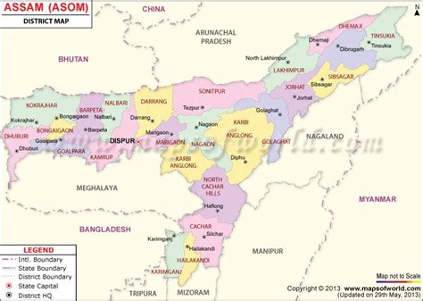 Assam Map Assam District Map India World Map Map Assam