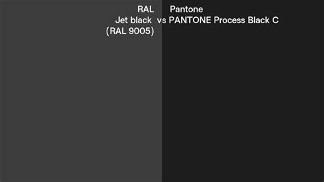 Ral Jet Black Ral Vs Pantone Process Black C Side By Side Comparison