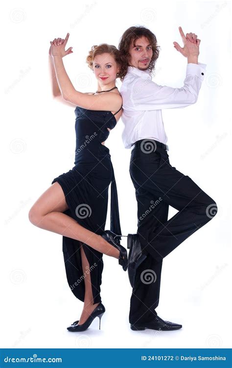 Man And A Woman Dressed In Black Stock Photo Image Of Optimistic