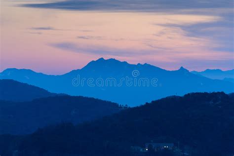 Morning Sunrise And Foggy Of Mountain In Korea Stock Photo Image Of