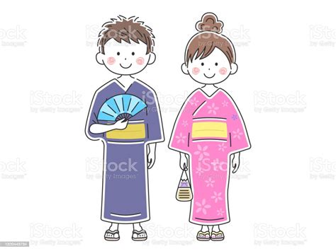 Yukata Couple Stock Illustration Download Image Now Yukata Adult