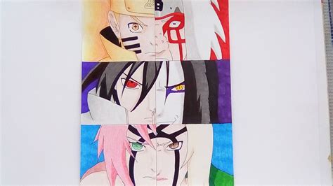 Speed Drawing Jiraiya Tsunade And Orochimaru Naruto Sasuke And