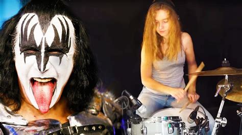 14 year old sina will leave you in awe with her phenomenal chops on this kiss drum cover