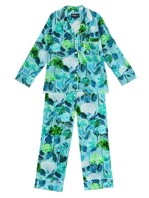 Josephine Pajama Set Blue Hydrangeas Lesley Evers