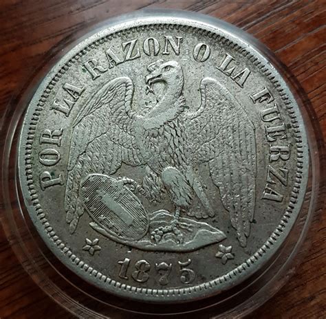 1 Peso 1875 Chile El Mercadito NumismÁtico Chile