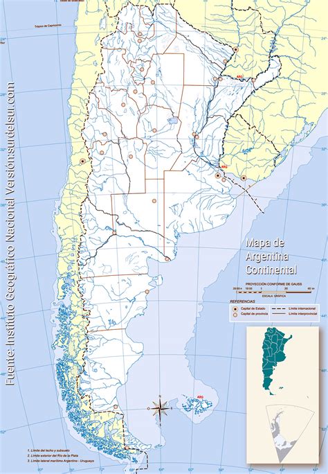 Selección De Mapas De Argentina Político Físico Y Temático • El Sur