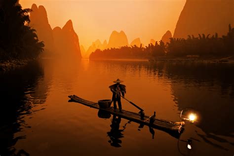 Wallpaper Sunlight Landscape Sunset China Hill Lake Water