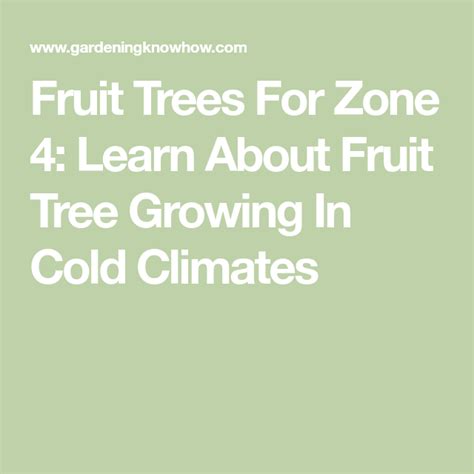 We did not find results for: Fruit Trees For Zone 4: Learn About Fruit Tree Growing In ...